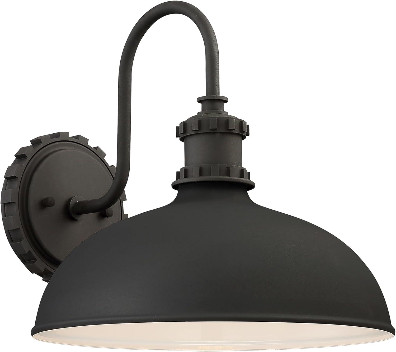 Minka Lavery Industrial Outdoor Barn Light Fixture Black Gooseneck Arm 11 3/4" for Post Exterior Deck House Porch Yard Patio