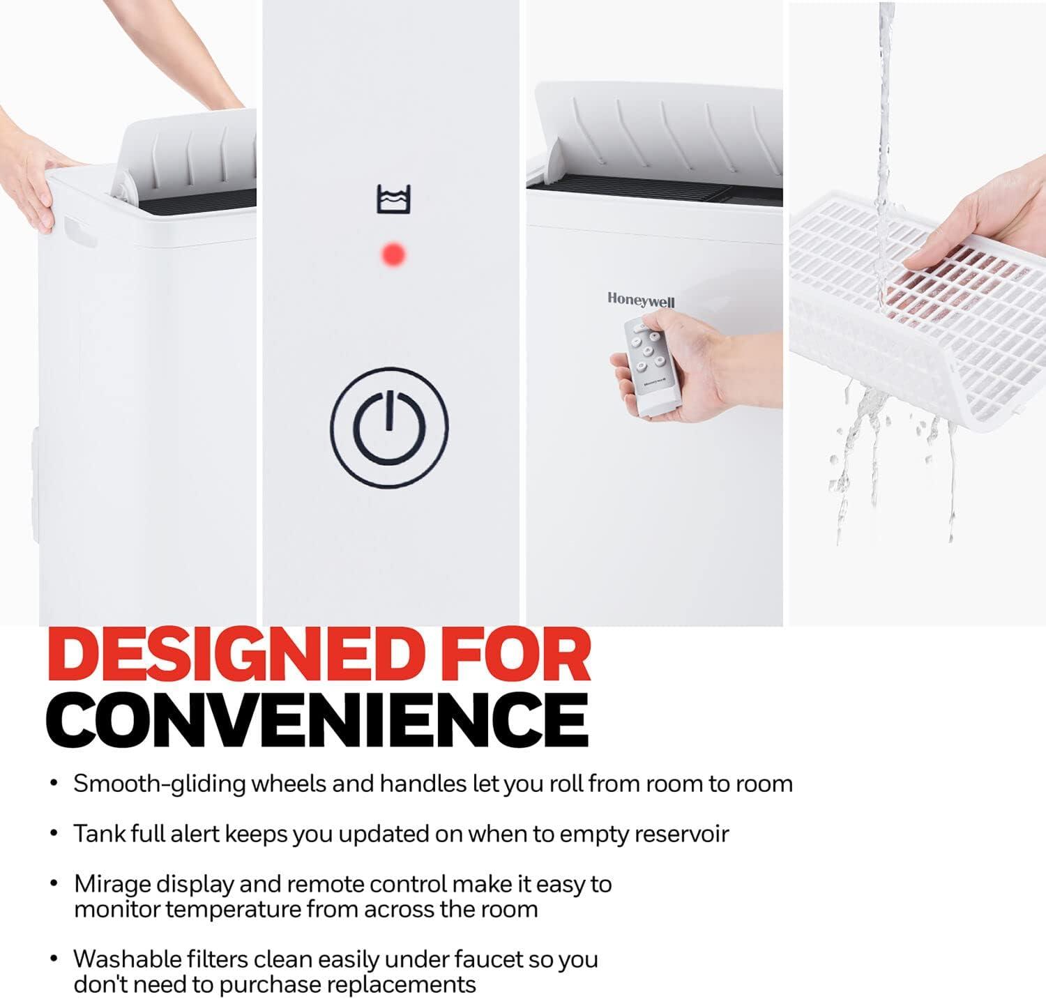 Honeywell 12000 BTU 115-Volt Portable Air Conditioner with Remote, White, HW2CESAWW9