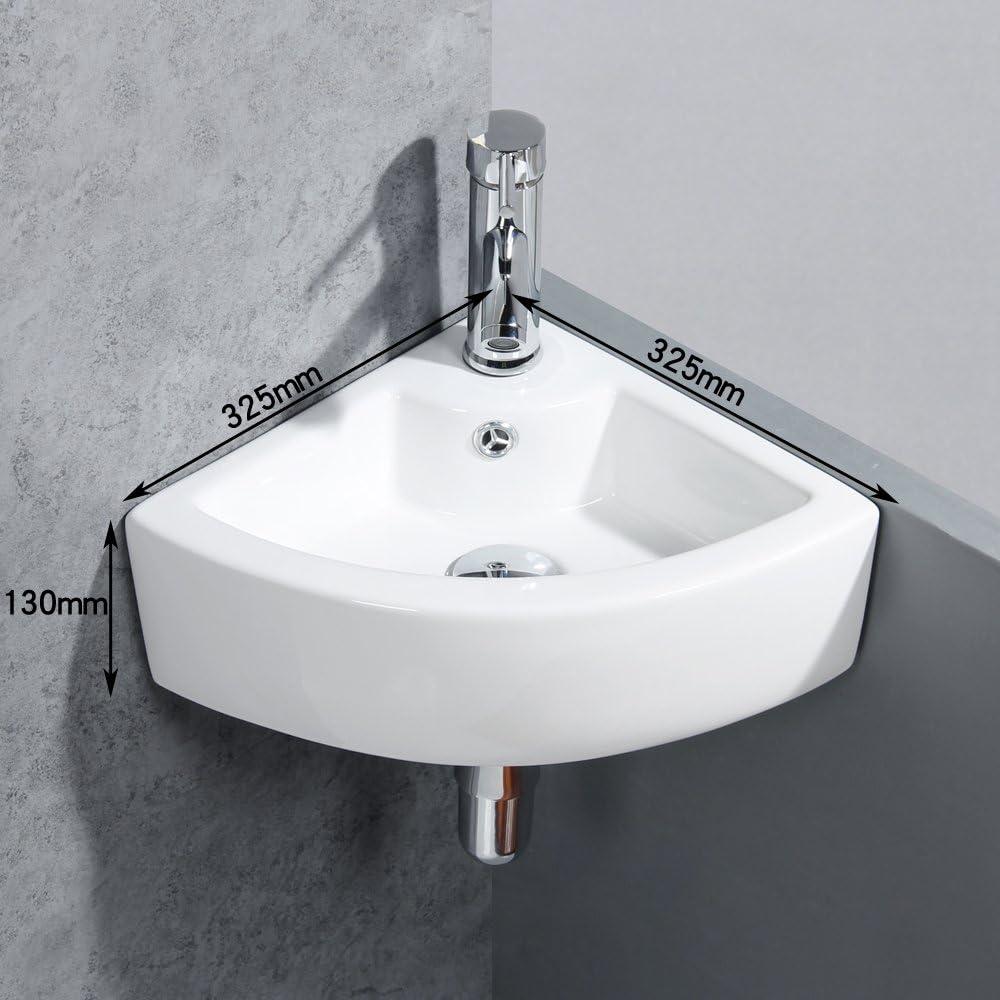 BTERAZ B085NFCP38 BTERAZ 9.25'' White Ceramic Oval Bathroom Sink
