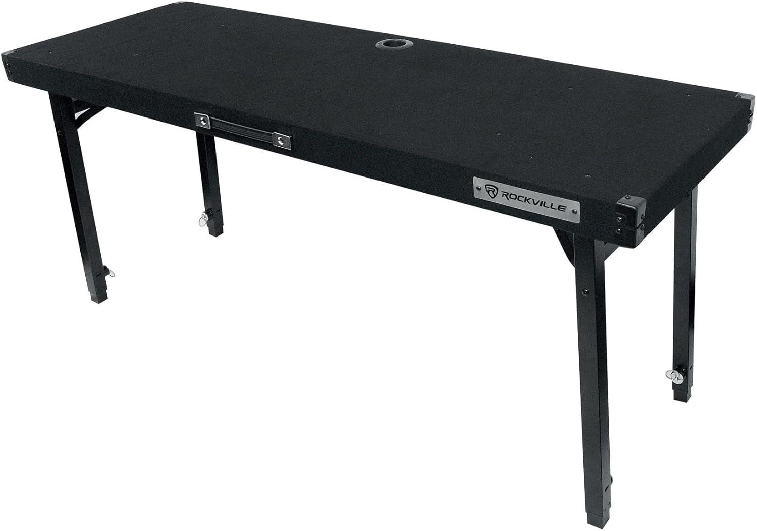 Rockville RTBL4 Adjustable Height DJ Table Folding Legs + Carry Bag 20" x 60"
