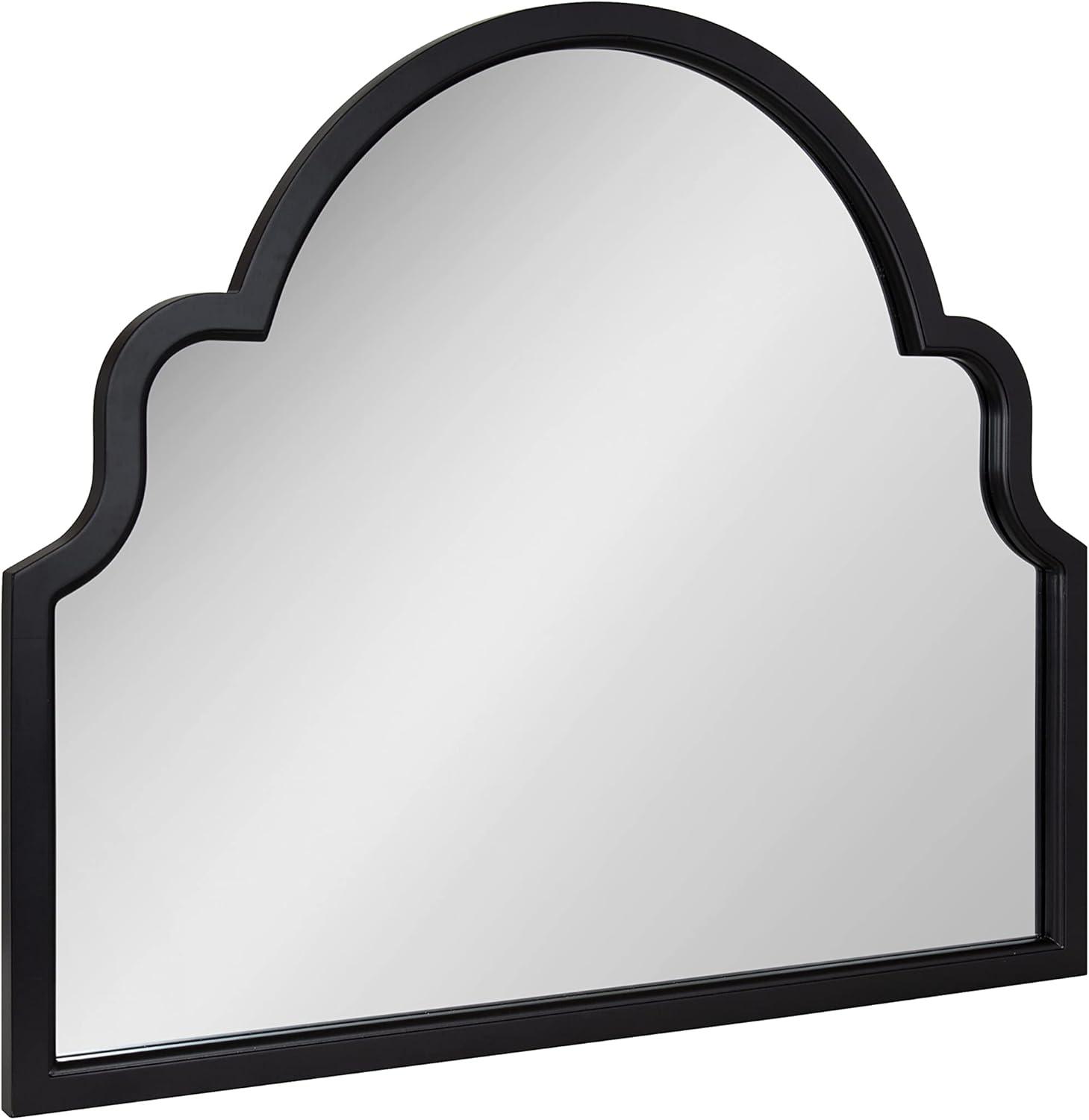 Kate and Laurel Hogan MDF Arch Mirror, 36x30, Black
