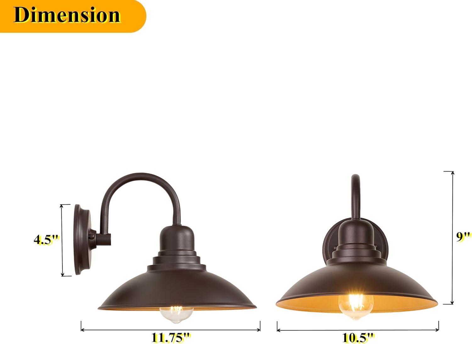 2 Lights Indoor Outdoor Gooseneck Barn Lights