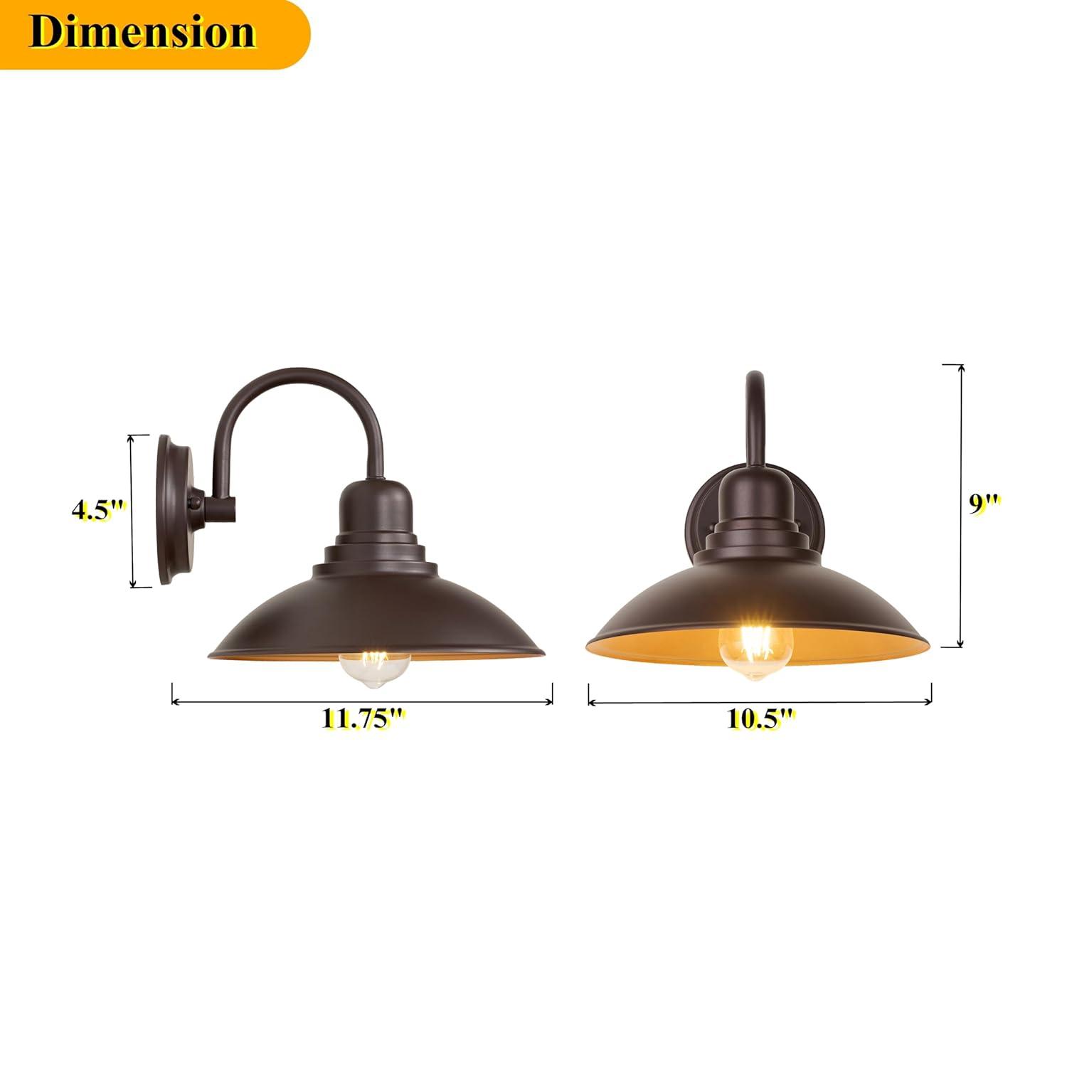 2 Lights Indoor Outdoor Gooseneck Barn Lights