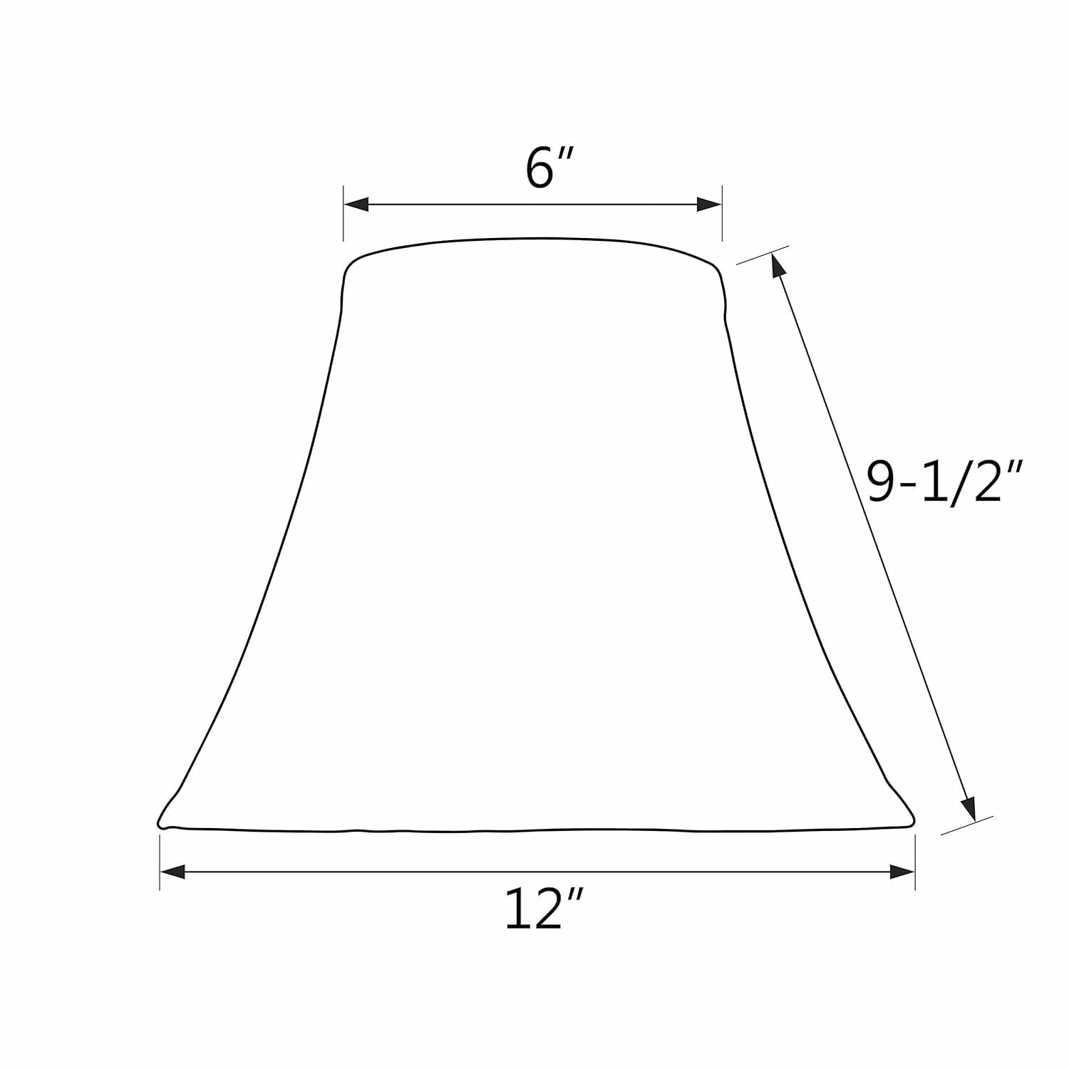 Aspen Creative 30167 Transitional Bell Shape Spider Construction Lamp Shade in Beige, 12" wide (6" x 12" x 9-1/2")