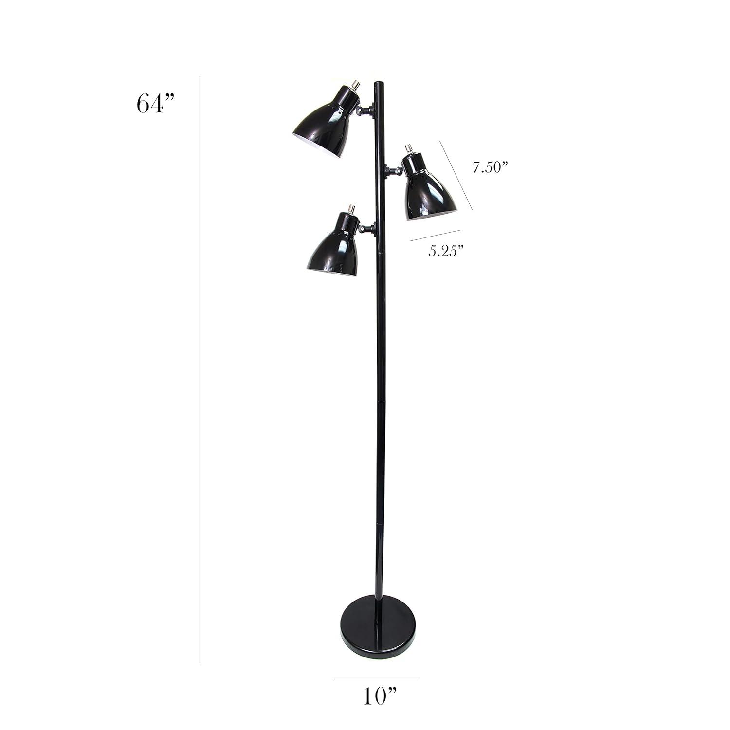 Simple Designs Metal 3-Light Tree Floor Lamp