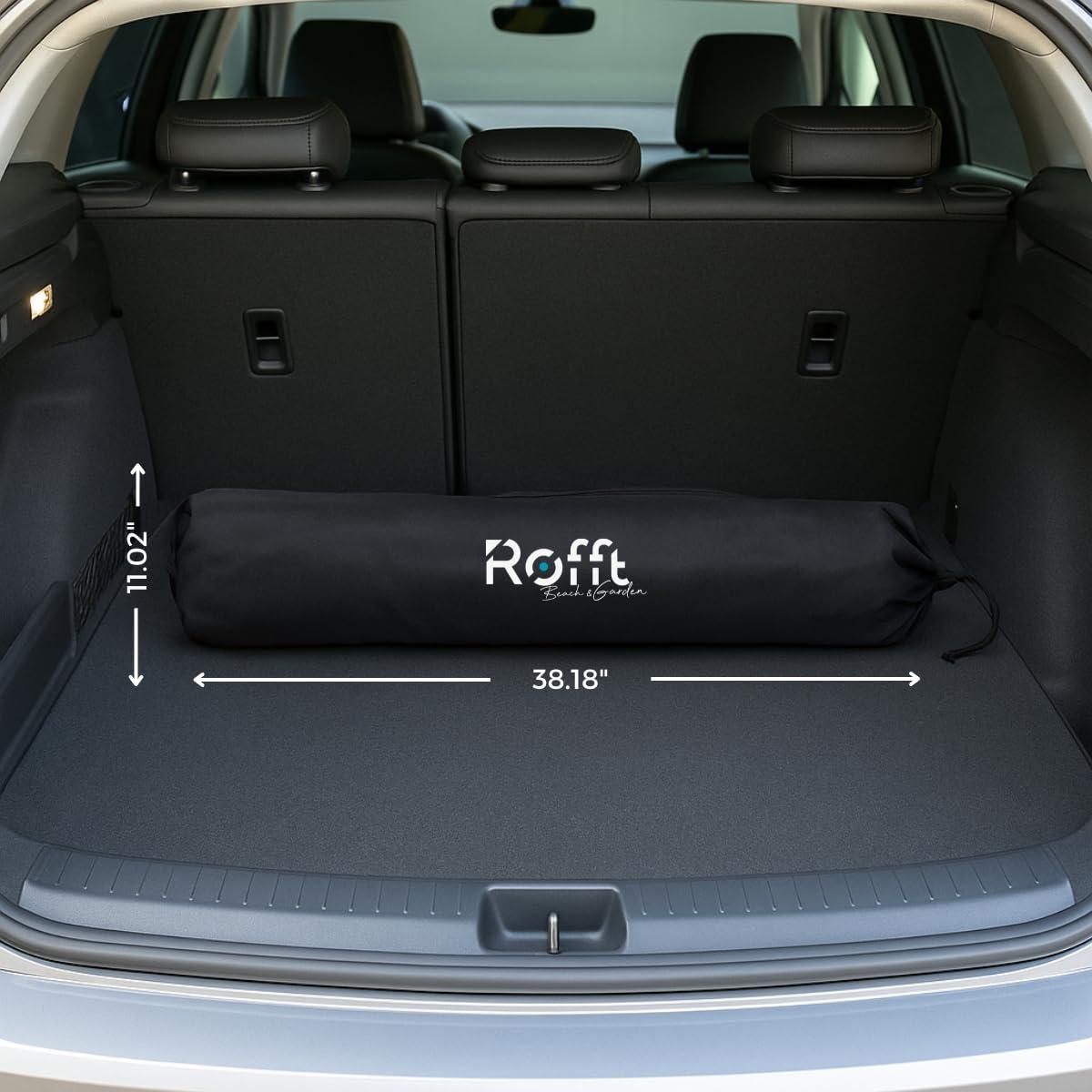 ROFFT Camping Chair, Folding, Heavy Duty, Portable, 250 lb Capacity, High Back, with Cup Holder, Black