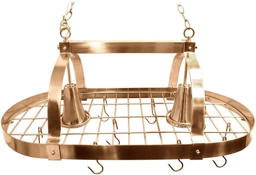 Elegant Designs 2 Light Kitchen Pot Rack with Downlights