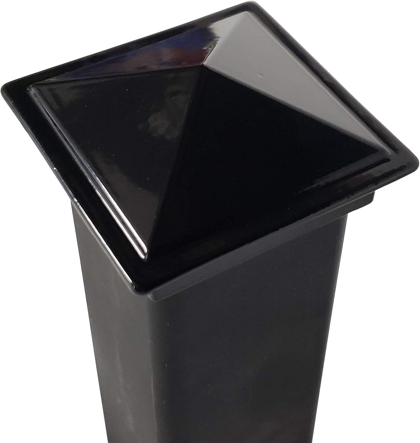 2" x 2" Aluminium Pyramid Post Cap for Metal Posts - Pressure Fit - Black (DHPPC20F)