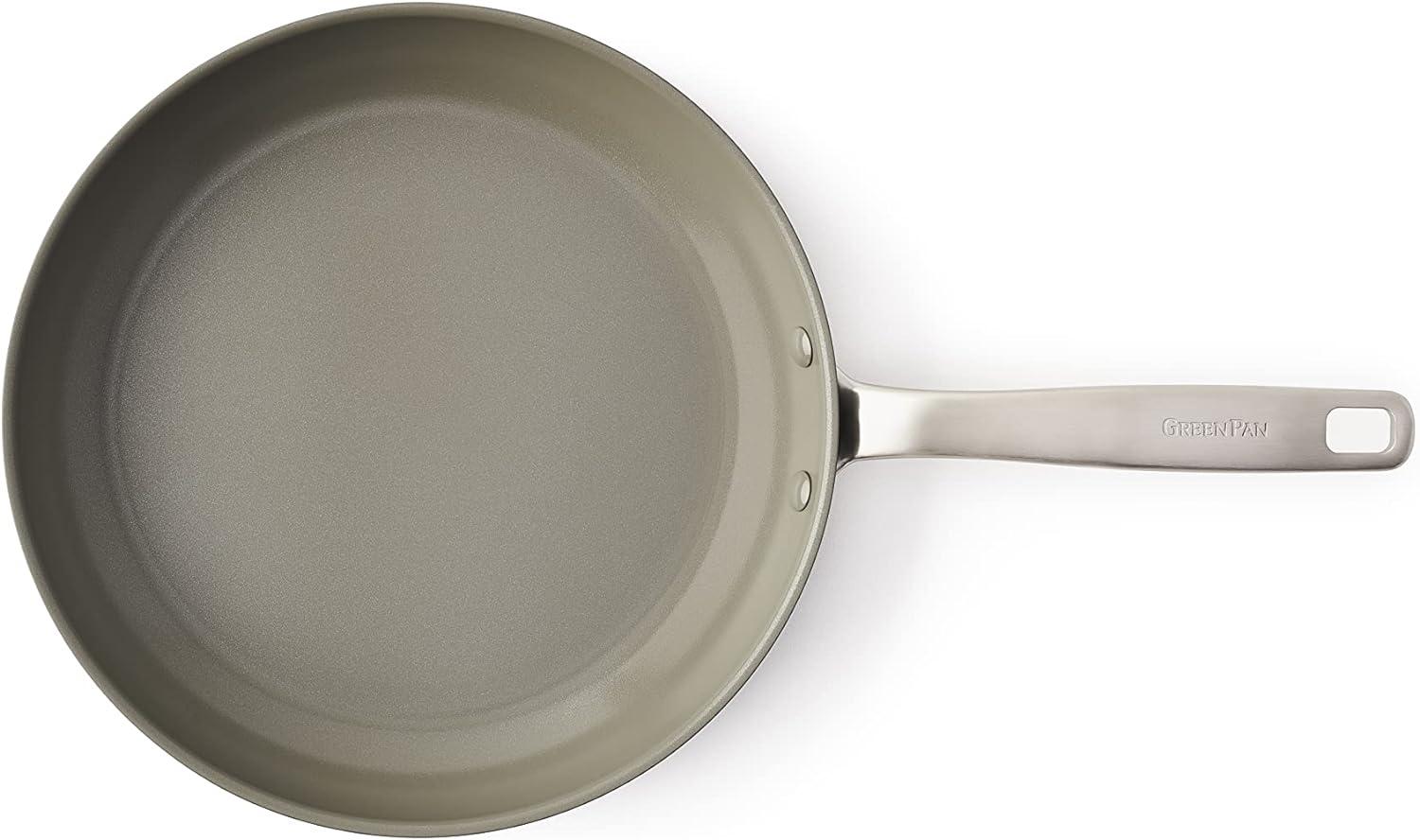 Gray Aluminum Ceramic Nonstick 2-Piece Frying Pan Set