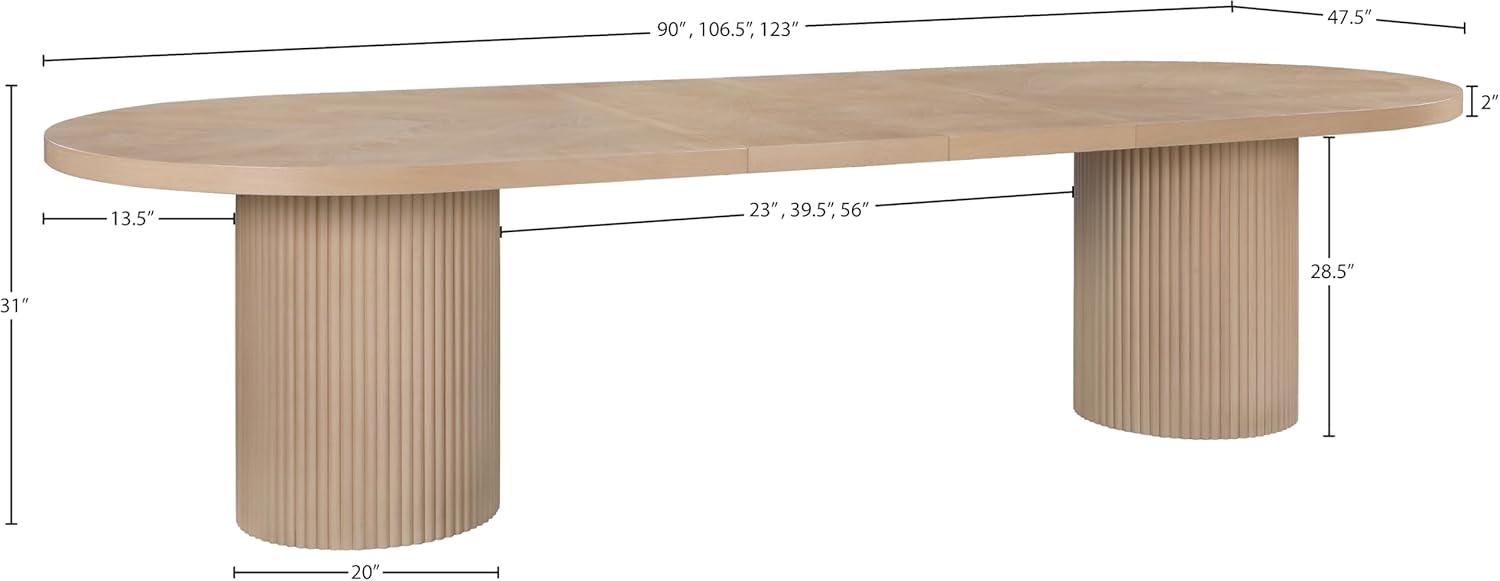 Ivona Natural Oak Extendable Oval Dining Table