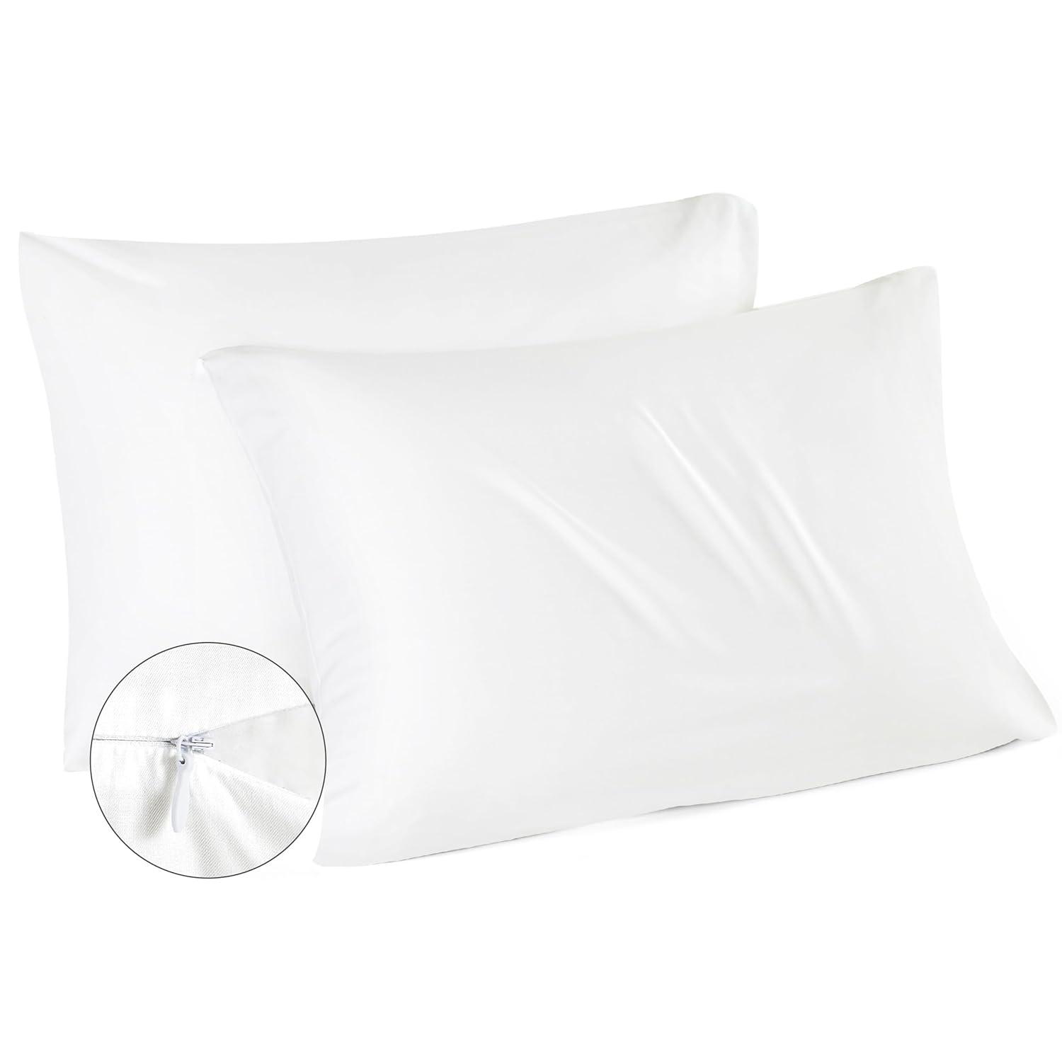 Bedsure Bedsure Pillow Cases Queen Size Set Of 2 - Polyester & Rayon Derived From Bamboo Cooling Pillowcase, Breathable, Soft And Wrinkle-Free Pillow Covers With Envelope Closure, Gifts, 20X30 Inches