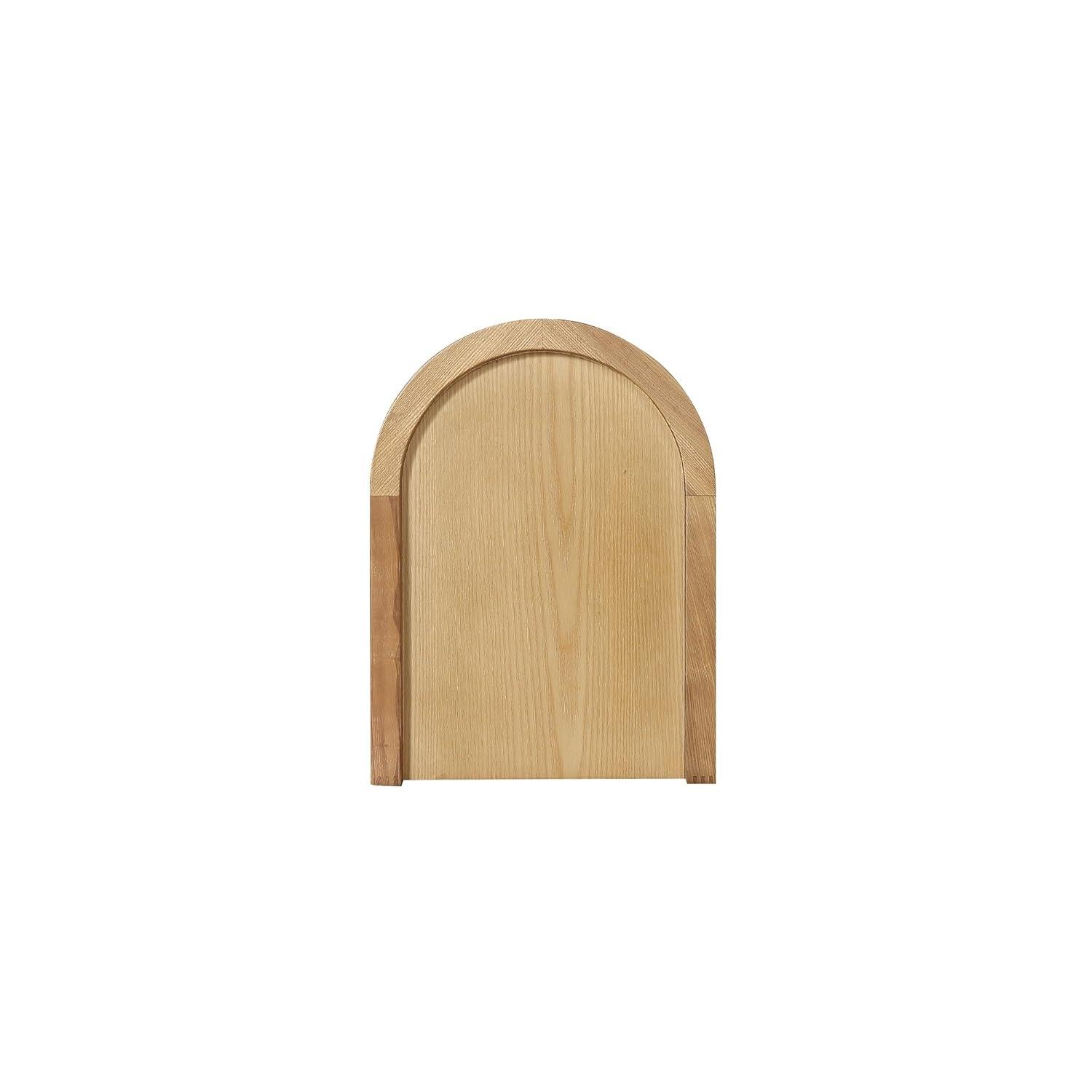 Set of 2 Versailles End Tables Natural - Manhattan Comfort: Boho Ash Wood, Half Moon, Fixed Shelves