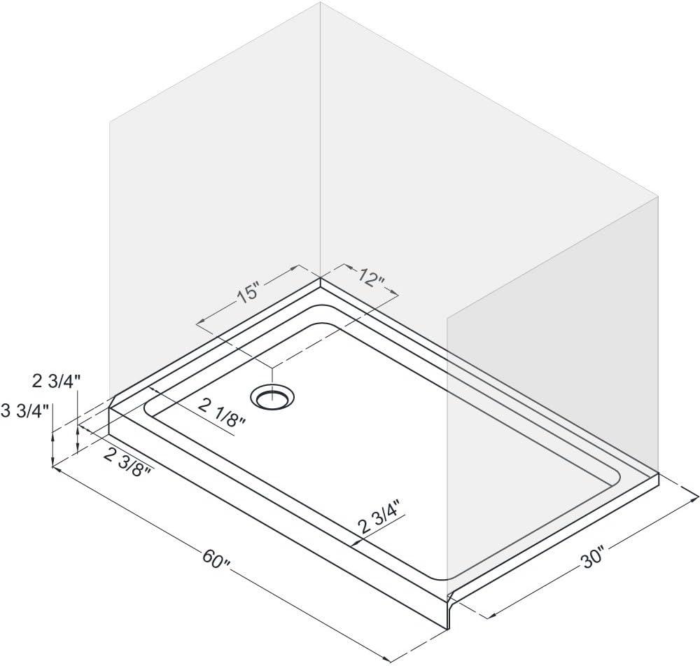 SlimLine 60" x 30" Single Threshold Shower Base