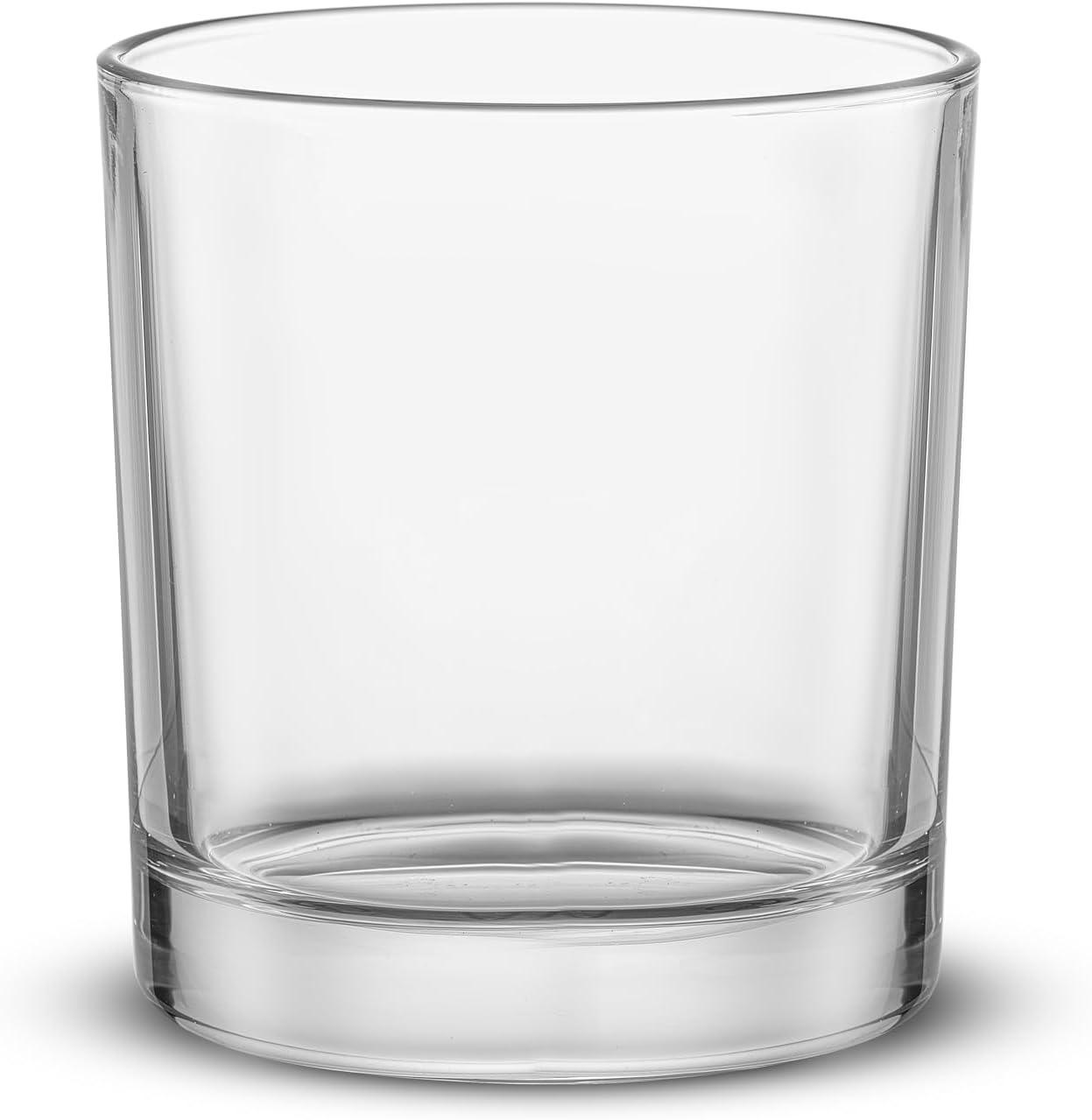 JoyJolt Alain Drinking Glasses Set of 8 Glass Tumblers. Highball 14oz Bar Glasses and Lowball 10oz Rocks Glasses Set