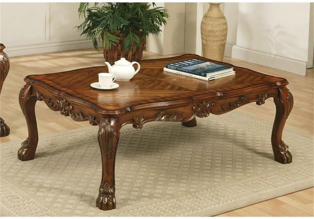 ACME Dresden Rectangular Wooden Coffee Table in Cherry Oak