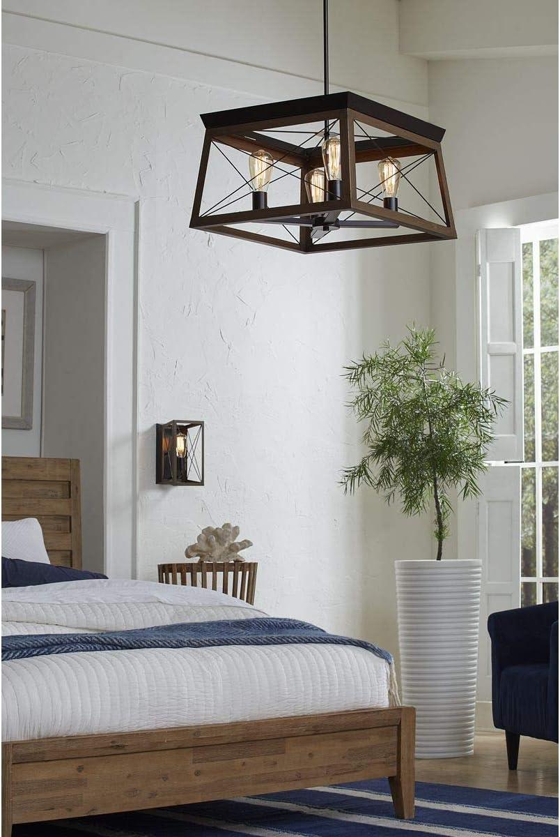 Progress Lighting Briarwood Antique Bronze Wall Sconce With Faux Wood Enclosure