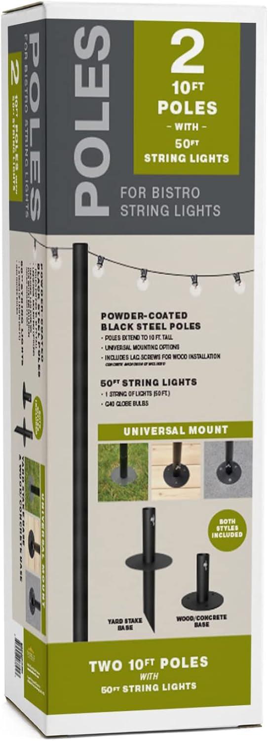 Bistro String Light Poles & 50ft of String Lights