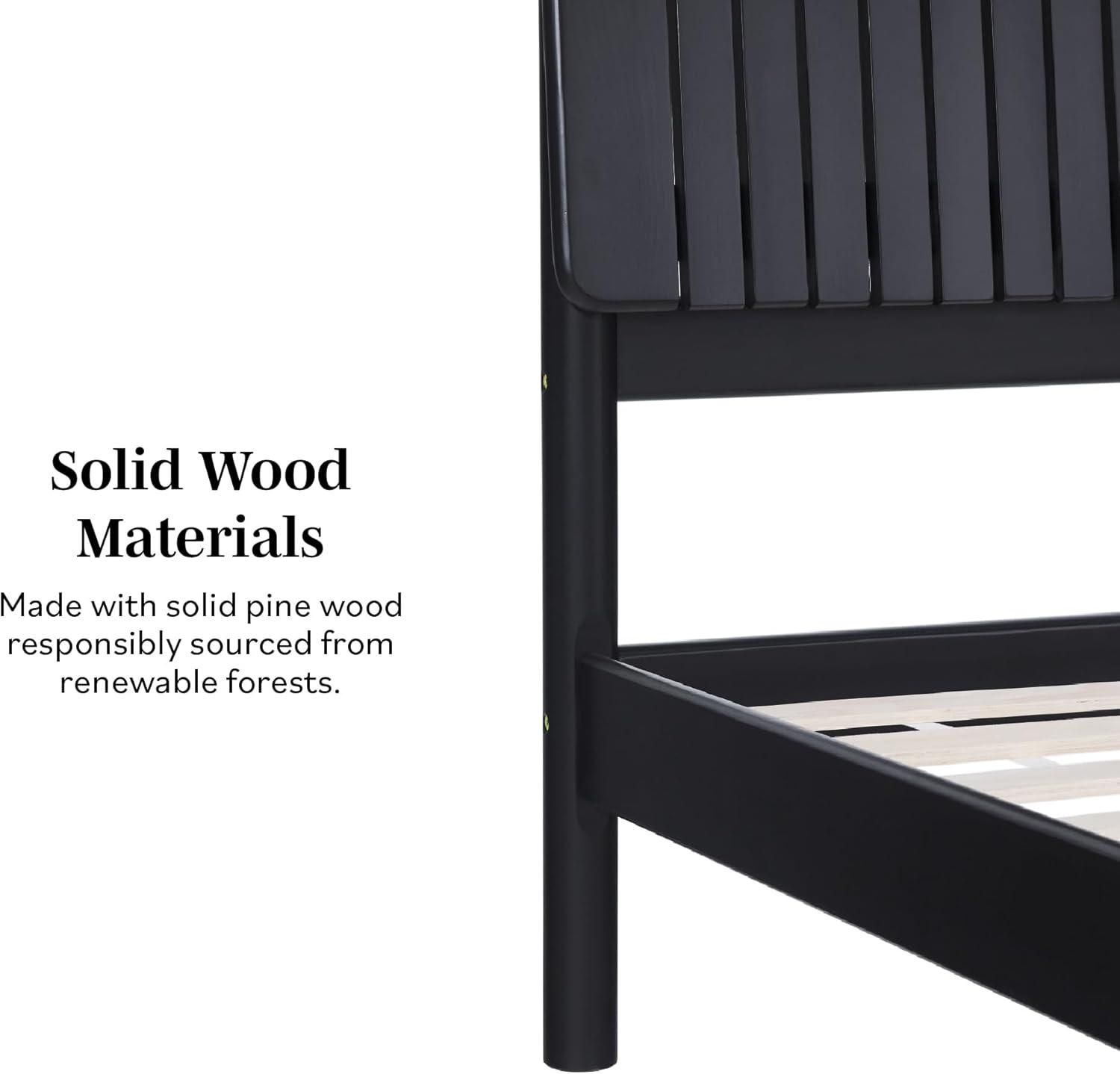 Walker Edison Transitional Solid Wood Platform King Bed - Brown