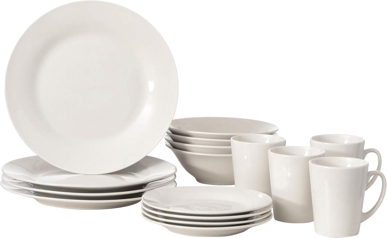 Dinewares Spin Wash Dinnerware Dish Set | Mugs, Salad and Dinner Plates and Bowls Sets, High Quality Dishes with Highly Chip and Crack Resistant, Dishwasher and Microwave Safe