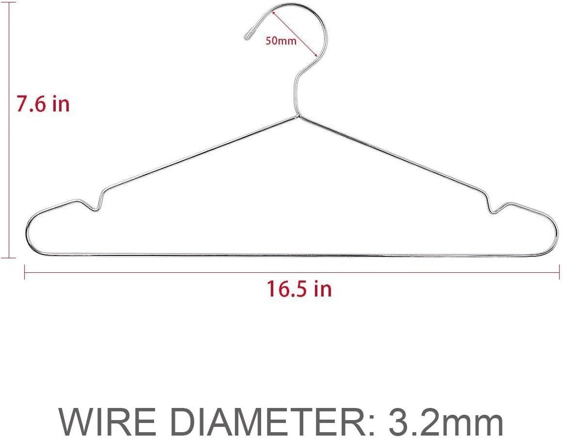 TIMMY Wire Hangers 40 Pack Stainless Steel Strong Metal Coat Hangers Clothes 16.5 Inch Silver