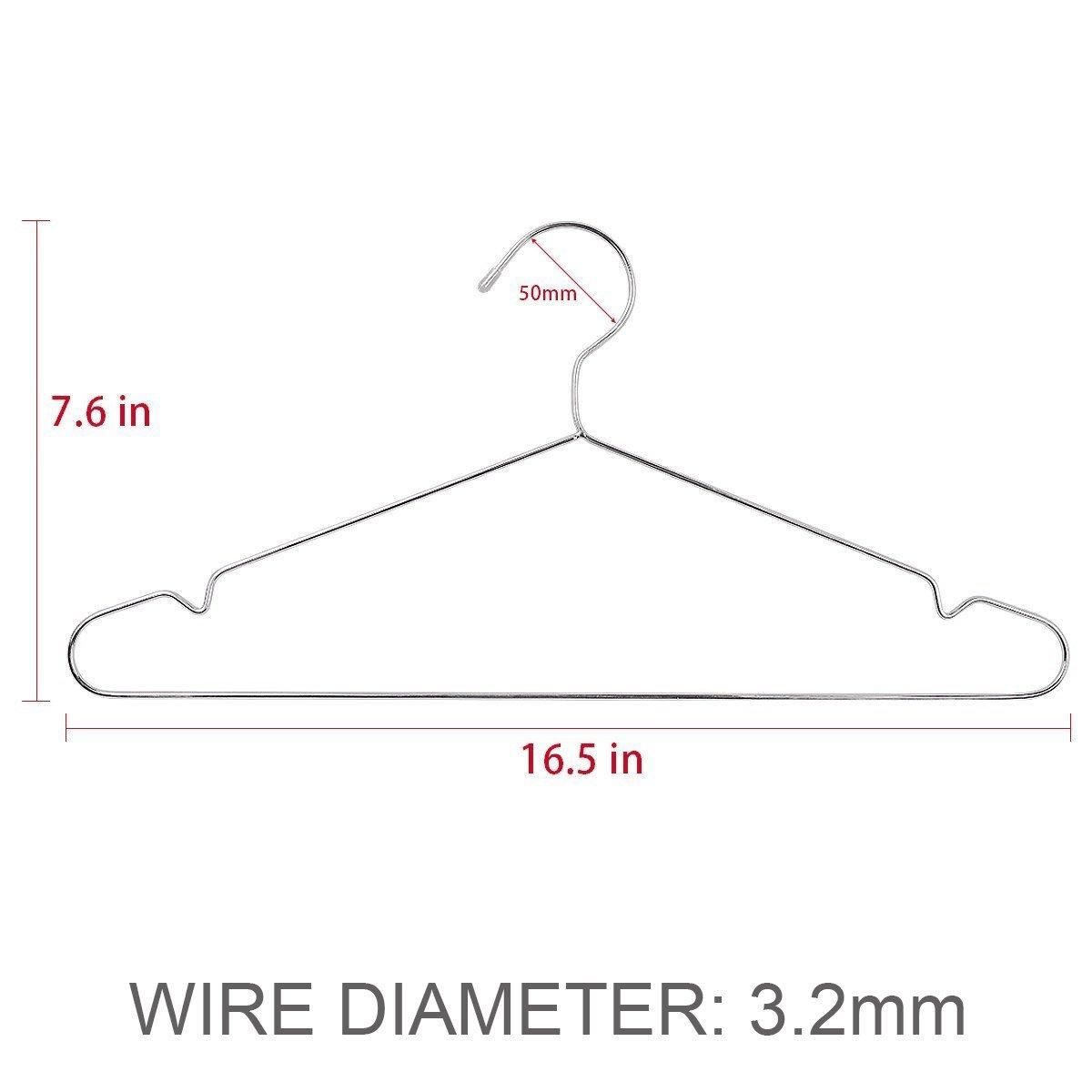 TIMMY Wire Hangers 40 Pack Stainless Steel Strong Metal Coat Hangers Clothes 16.5 Inch Silver