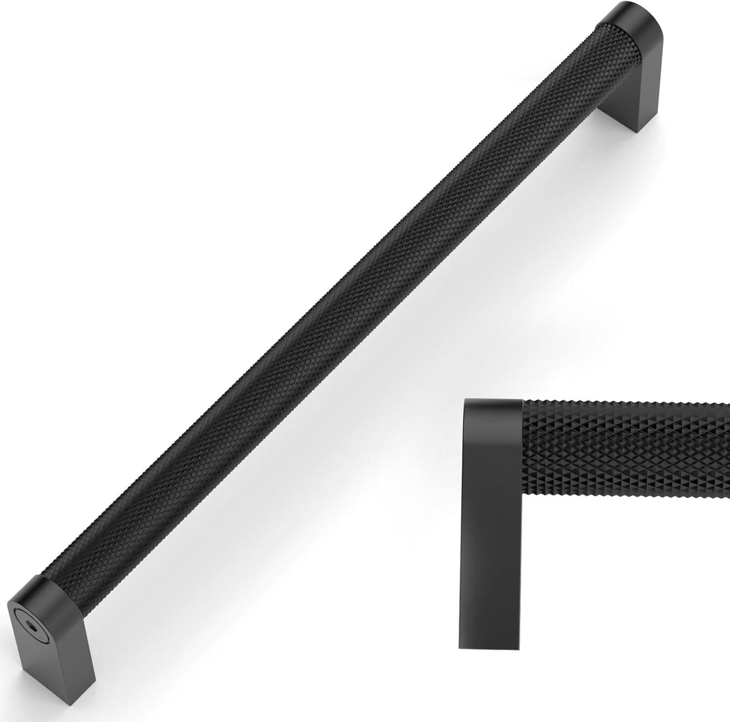 Matte Black Knurled 7" Zinc Cabinet Pulls Multipack