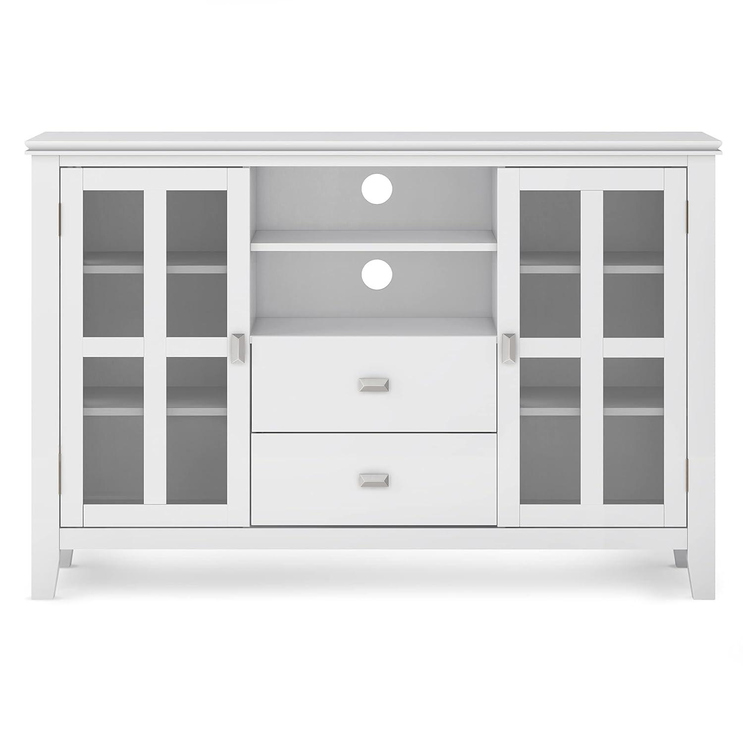 Simpli Home Artisan 53"W Solid Wood Contemporary Tall TV Stand for TVs up to 60" with Adjustable Shelves