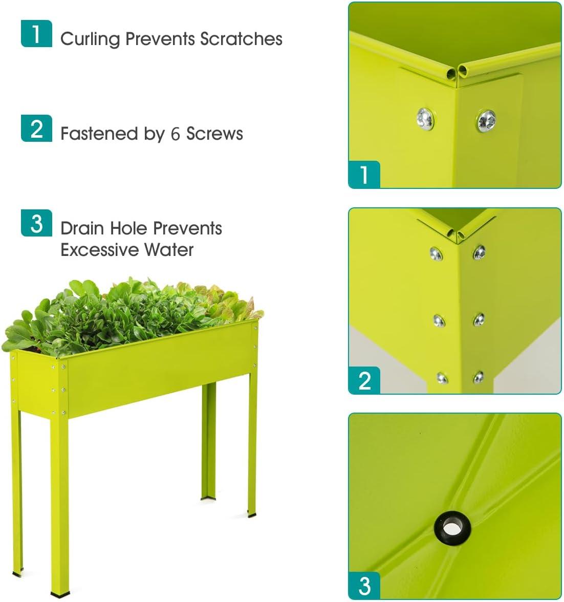 Costway 40''x12'' Outdoor Elevated Garden Plant Stand Raised Tall Flower Bed