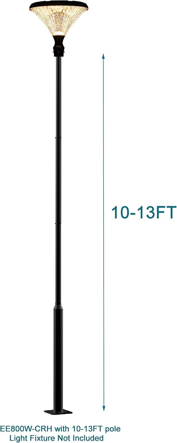 2.5 in - 3 in. up to 13 ft. Black Outdoor Universal Metal Light Post Pole w/ Metal Rebar Cage