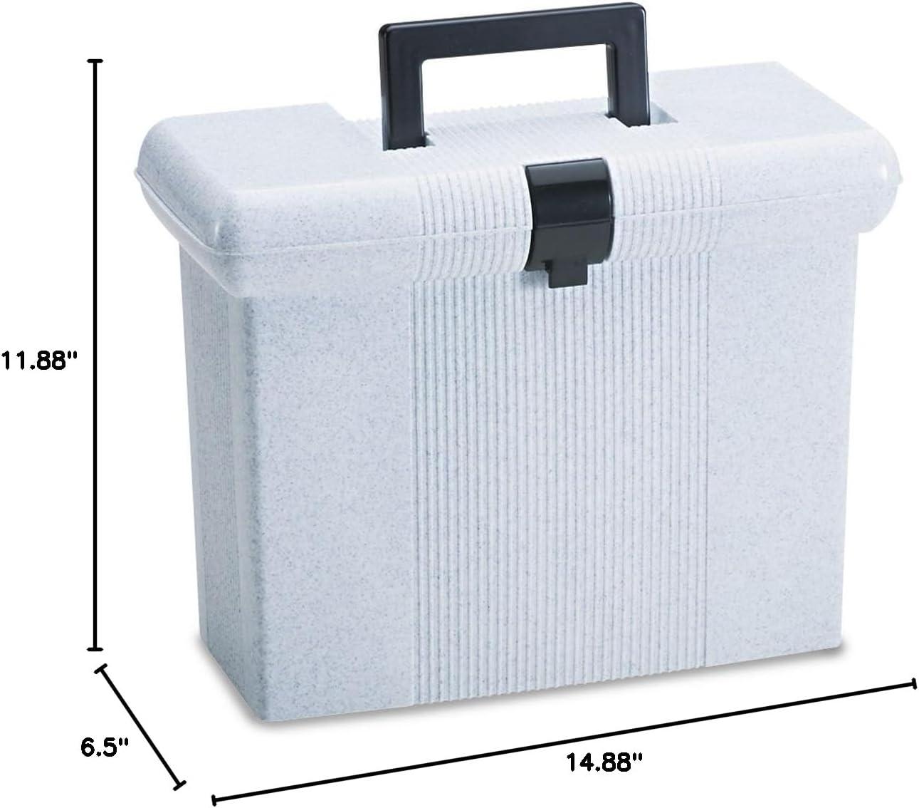 Granite Plastic Portable File Storage Box with Handle