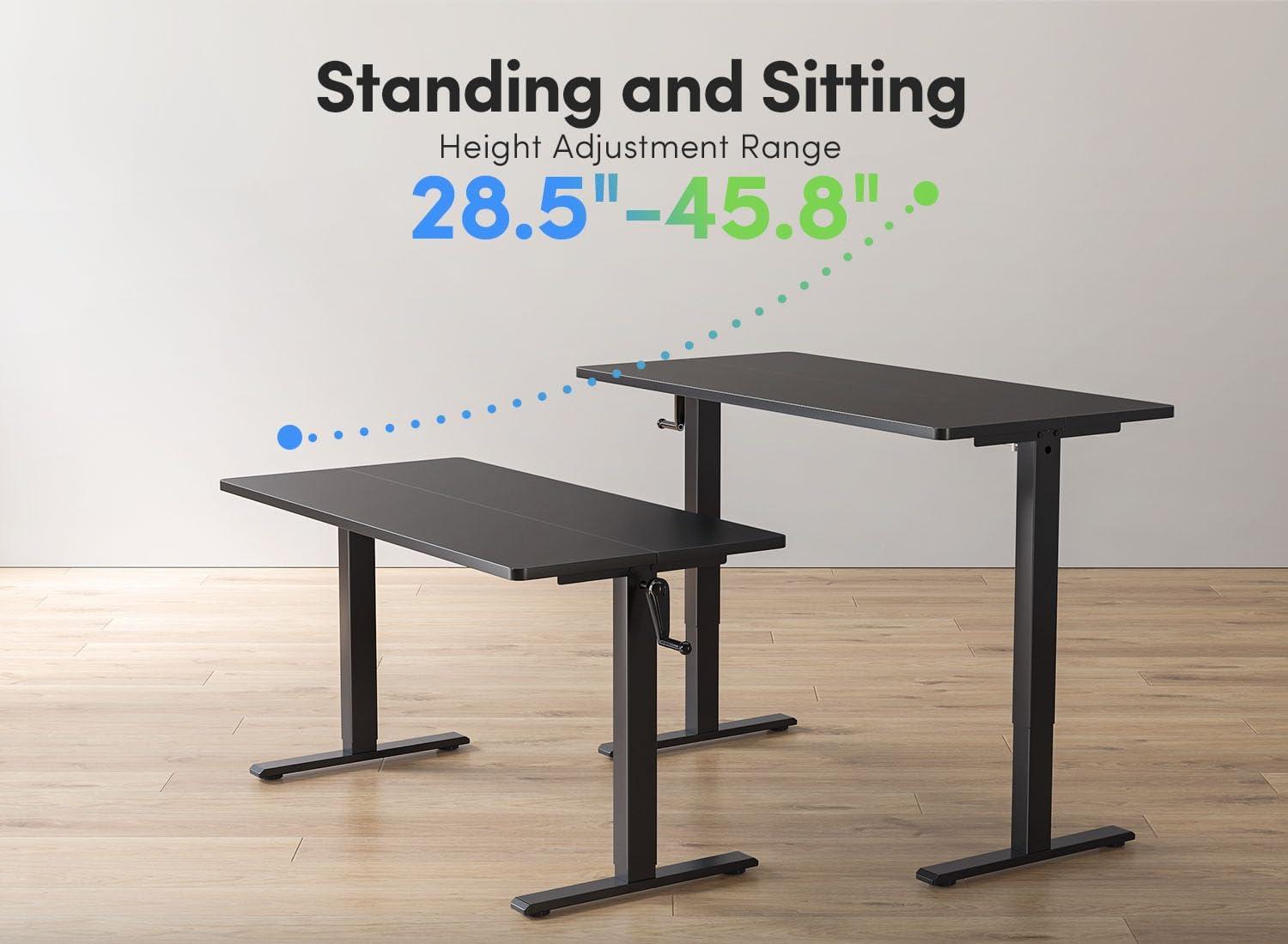 edx Electric Standing Desk, Height Adjustable Desk, 55 x 24 Inches Ergonomic Stand up Desk with Memory Preset and T-Shaped Metal Bracket for Home Office