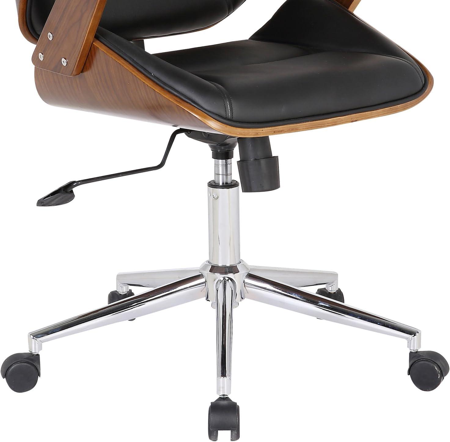 Armen Living Century Modern Faux Leather Office Chair in Black