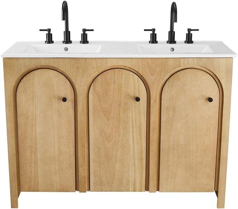 Appia 48" Oak White Double Sink Bathroom Vanity