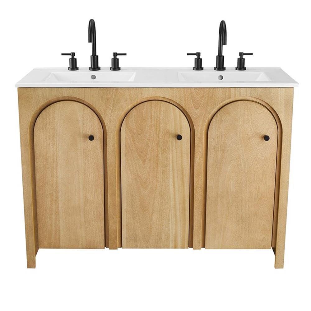 Appia 48" Oak White Double Sink Bathroom Vanity