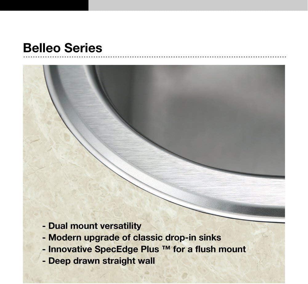 Belleo 31.5'' L Drop-In Single Bowl Stainless Steel Kitchen Sink