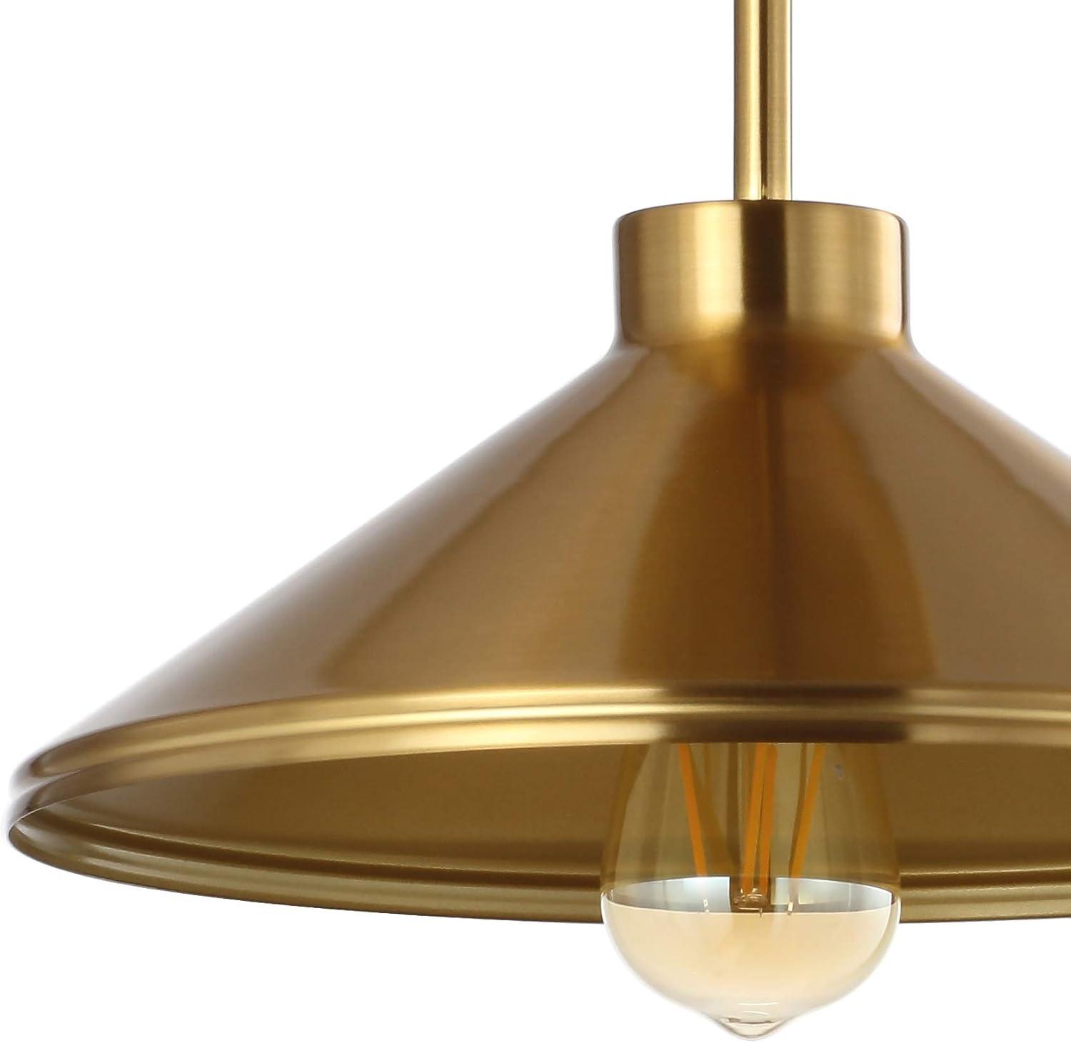 Cisco 11.75" Iron Modern Farmhouse LED Semi Flush Mount, Brass Gold