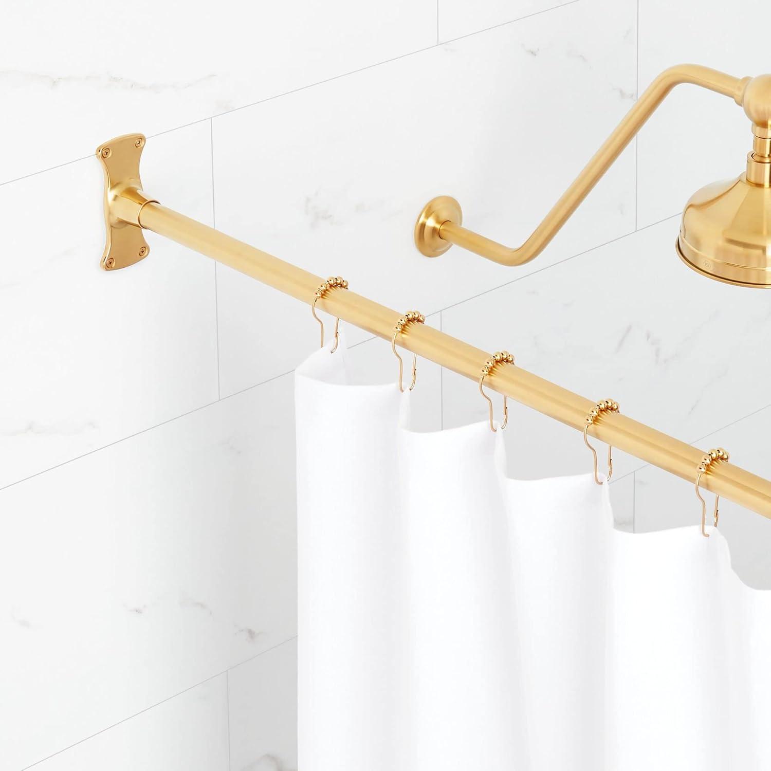 60" Brass Straight Shower Curtain Rod