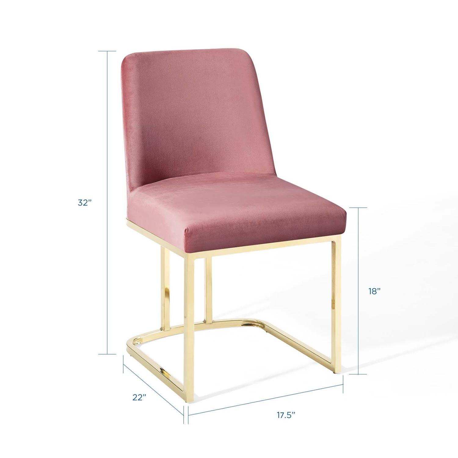 Modway Amplify Sled Base Performance Velvet Dining Side Chair
