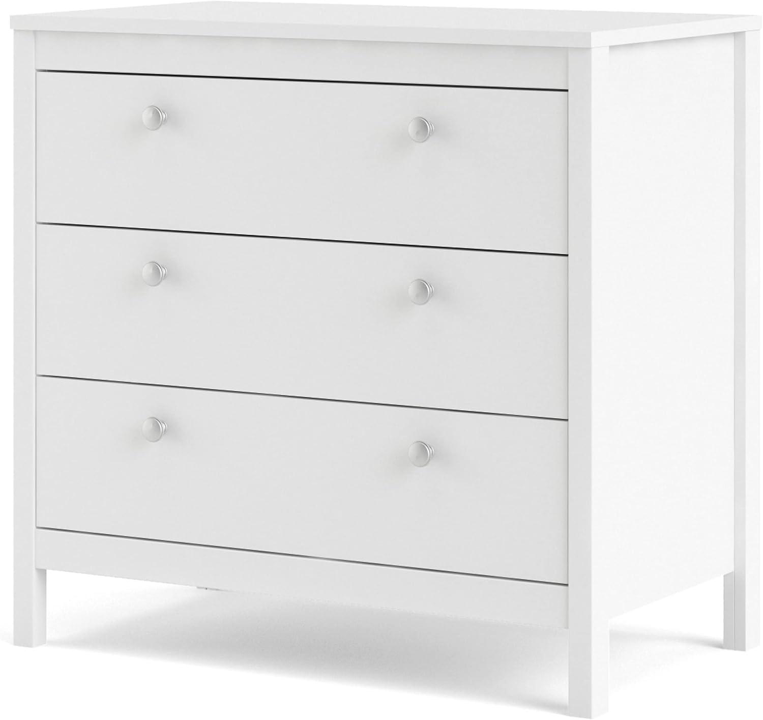 Madrid 3 Drawer Chest, White