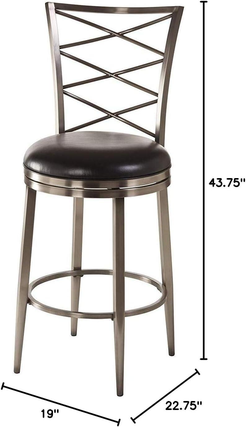 Hillsdale Harlow 43.75" Metal Contemporary Counter Stool in Black/Antique Pewter