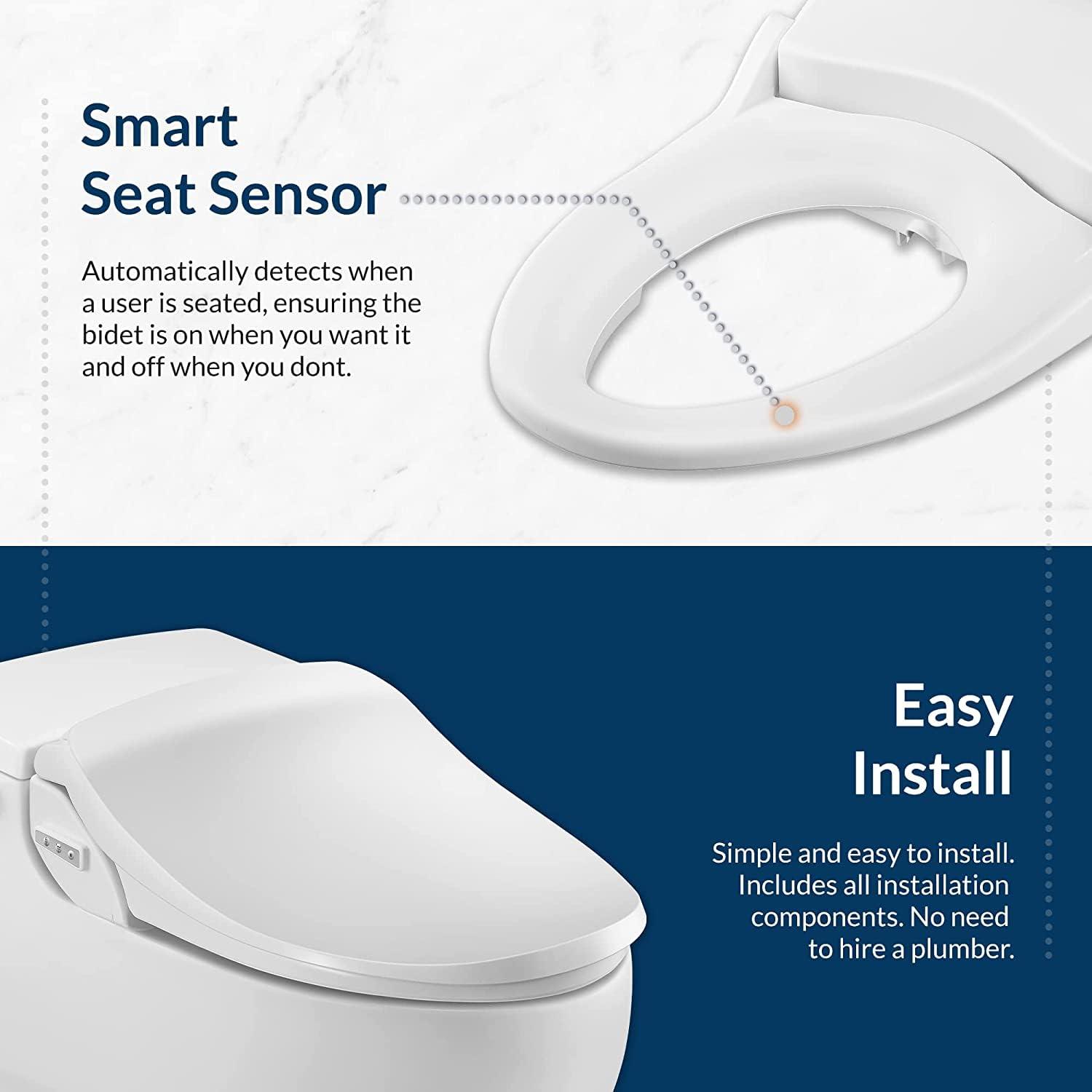 Bio Bidet by BEMIS Slim Three Bidet Toilet Seat, Adjustable Water Temperature with Warm Air Dryer 7ZSLIM3E 000