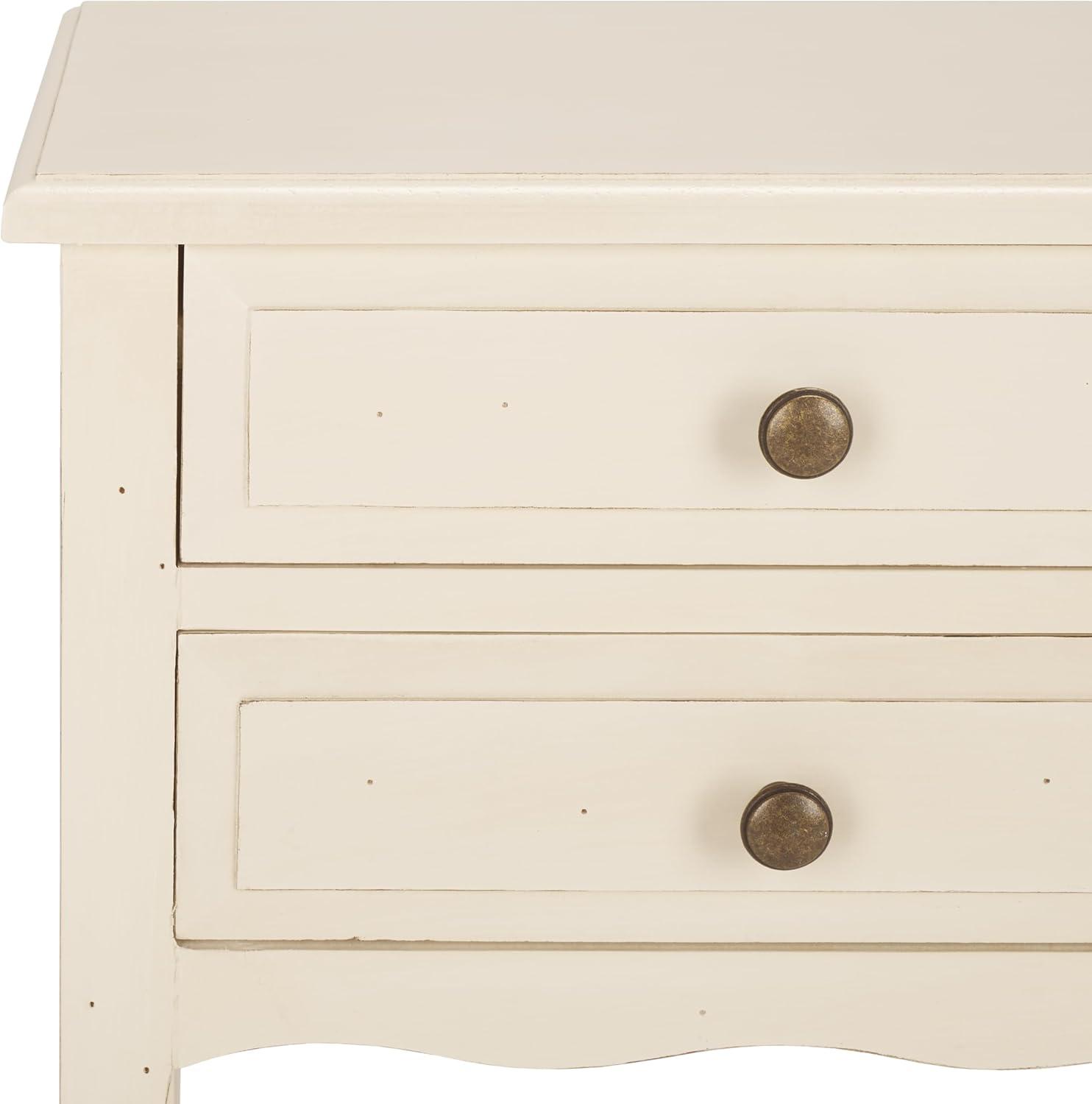 Opal 1 Drawer Accent Table - Distressed White - Safavieh.