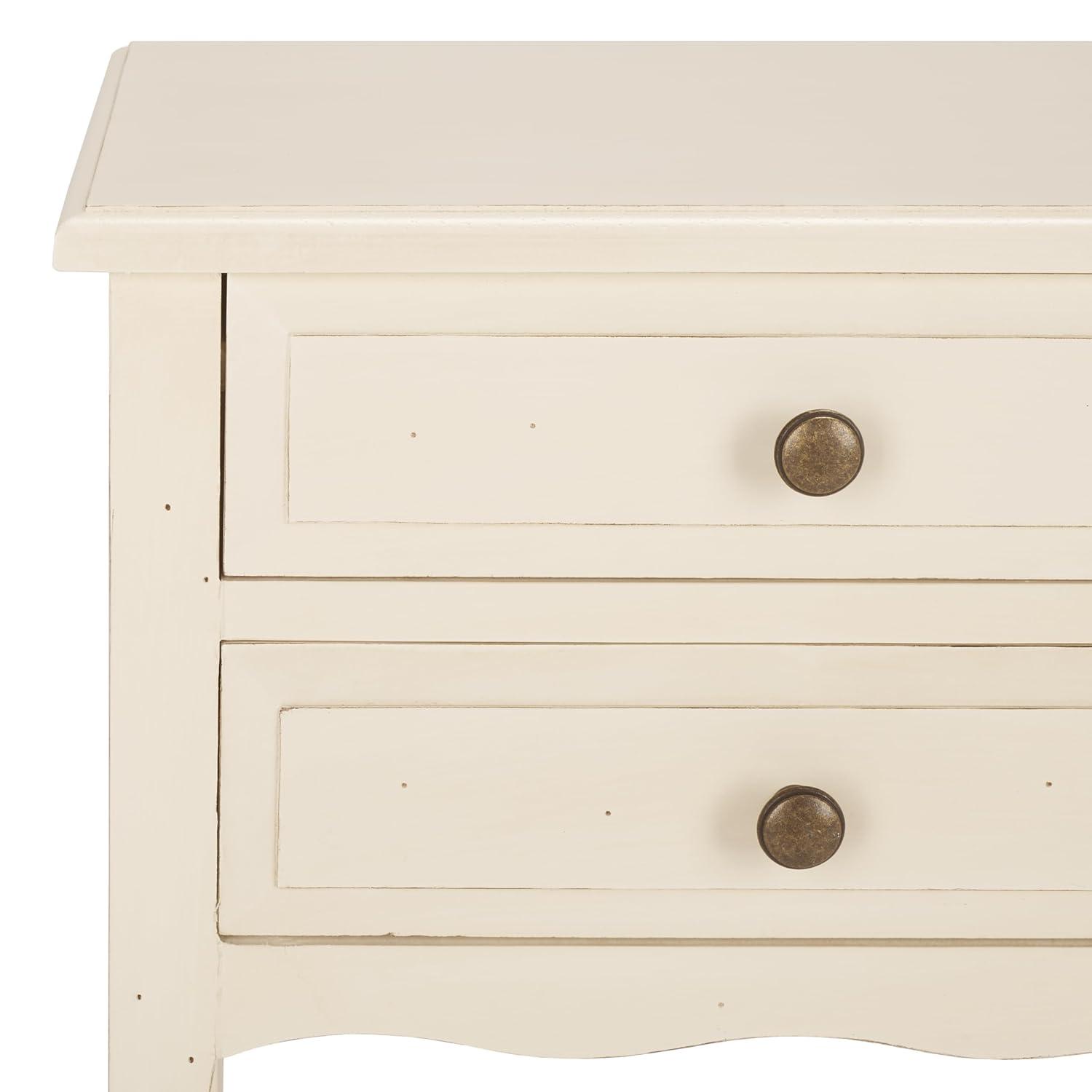 Opal 1 Drawer Accent Table - Distressed White - Safavieh.
