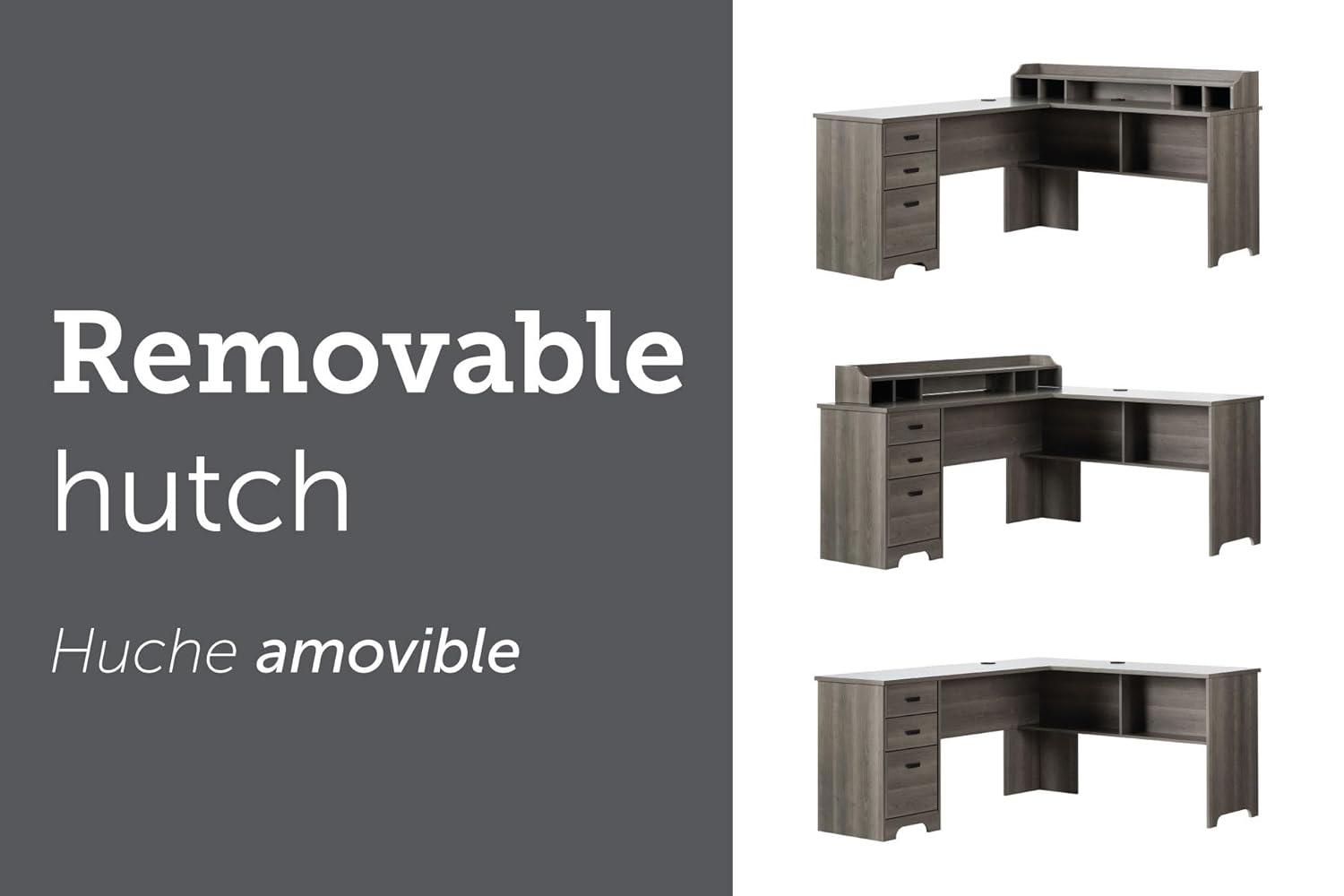 L-Shaped Computer Desk with Power Outlet