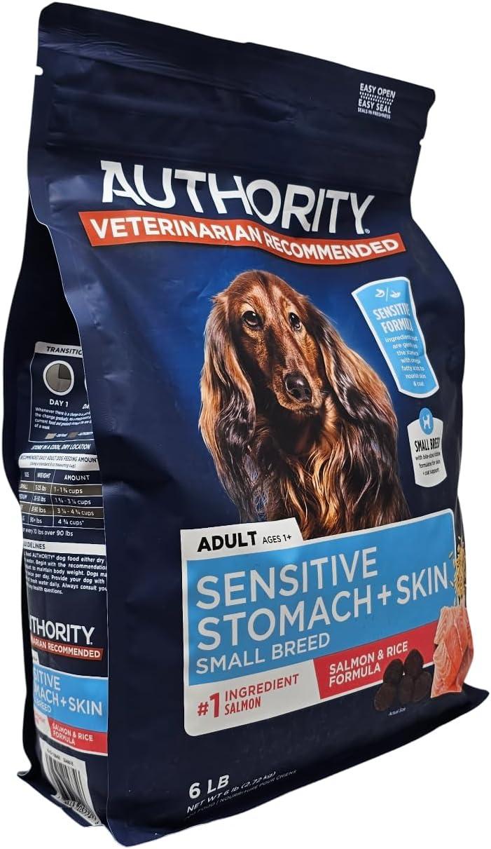 Authority Small Breed Adult Sensitive Stomach and Skin Salmon and Rice Dry Dog Food, 6 Pound Bag