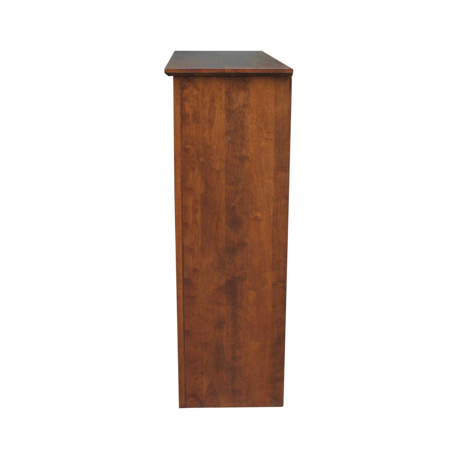 72" Shaker Bookshelf Espresso - International Concepts: Solid Parawood, 6 Fixed Shelves