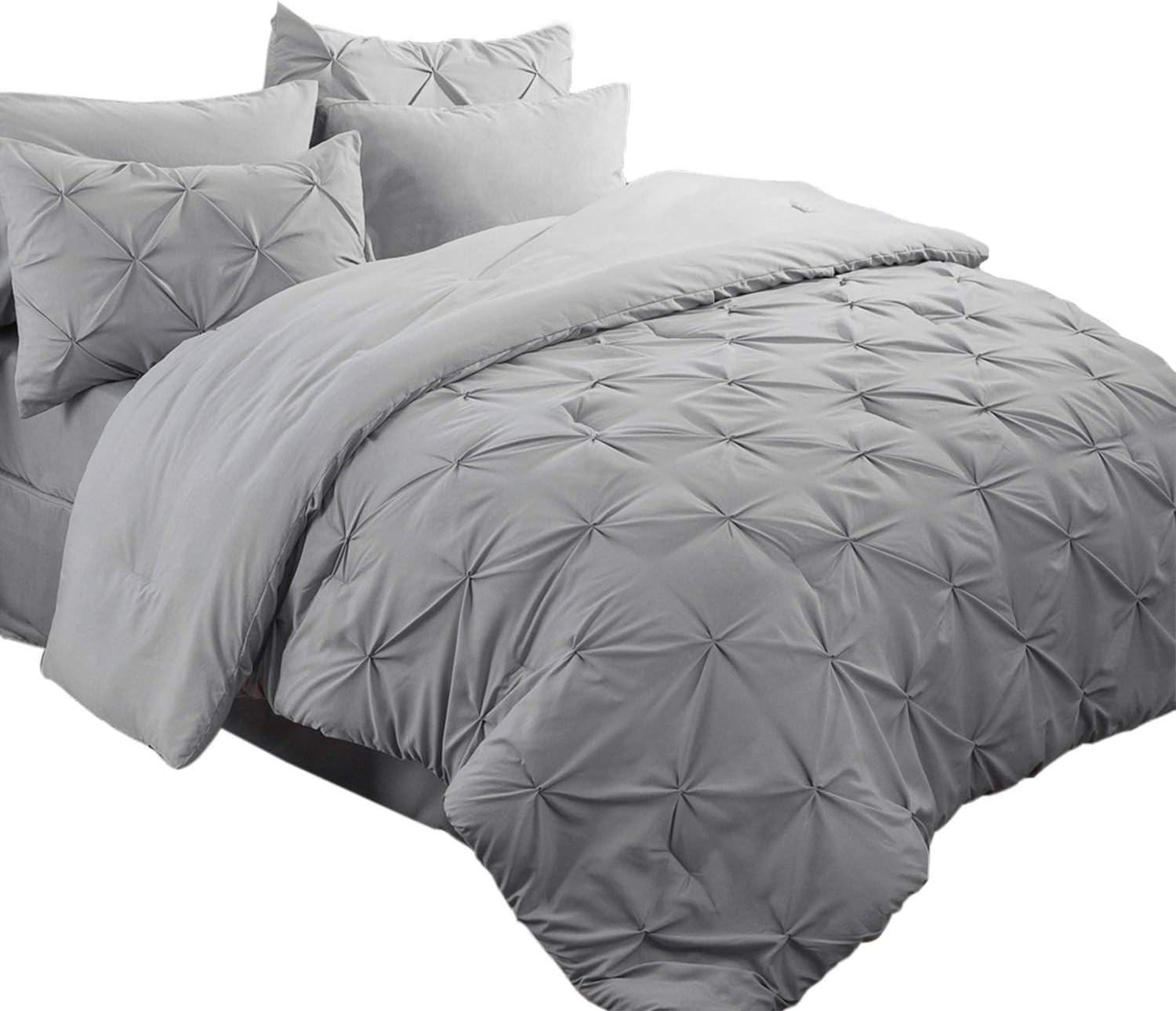 Grey Queen Microfiber Down Alternative Bed in a Bag Set