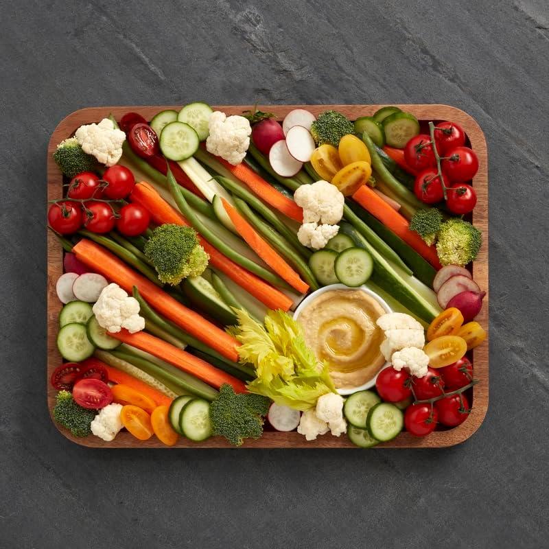 Rectangular White Plastic Charcuterie Board with Lid