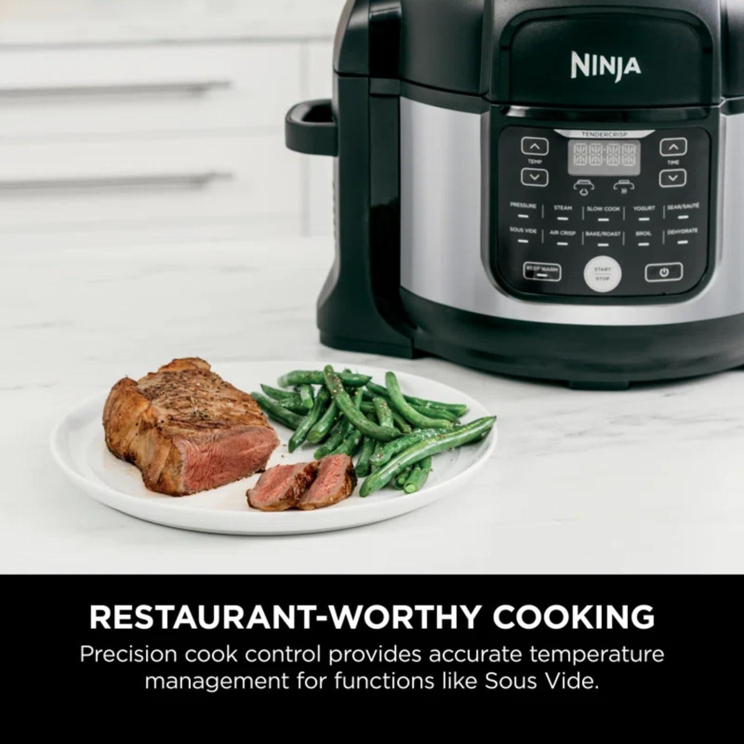 Ninja Foodi Black and Stainless Steel 6.5-Qt 11-in-1 Pressure Cooker Air Fryer