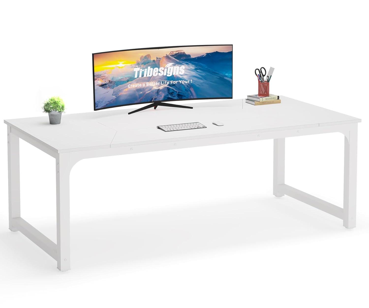 Tribesigns 78.7" Rectangular Office Desk White